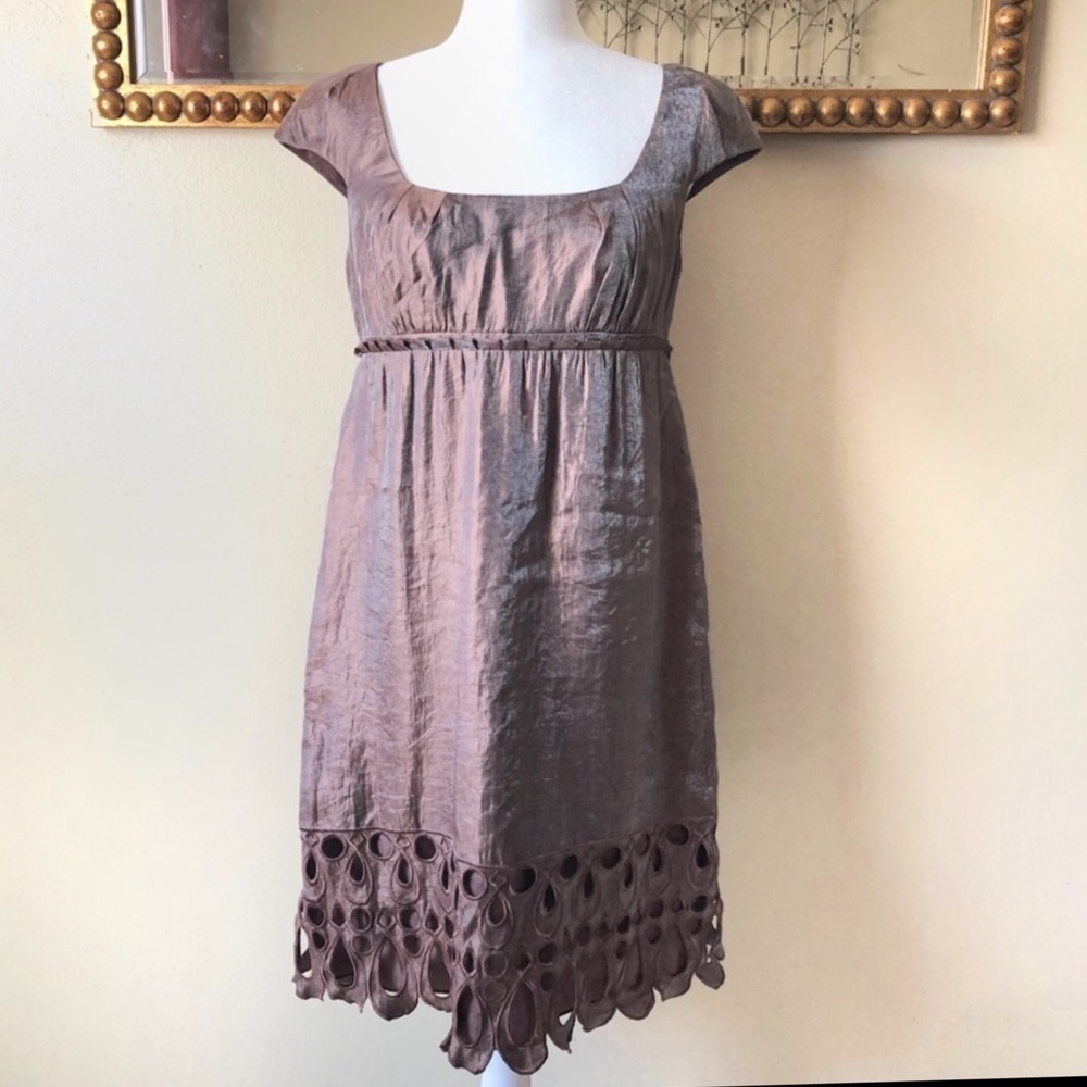 Adrianna Papell Brown Metallic Dress